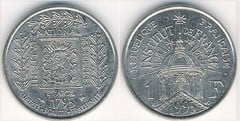 1 franc (200th Anniversary of the Institute of France) from France