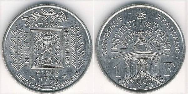 Photo of 1 franc (200 Aniversario del Instituto de Francia)