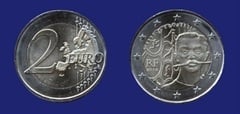 2 euro (150 Aniversario del Nacimiento de Pierre de Coubertin) from France
