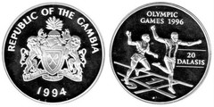 20 dalasis (Olympic Games Atlanta 1996) from Gambia