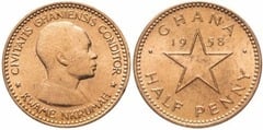 1/2 penny from Ghana