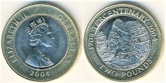 2 pounds (Tricentenario 1704-2004) from Gibraltar