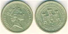 1 pound (150 Aniversario de la Acuñación en Gibraltar) from Gibraltar