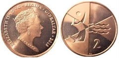 2 pence (Island Games 2019-Volleyball) from Gibraltar