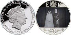 1 crown (Royal Platinum Wedding Anniversary) from Gibraltar