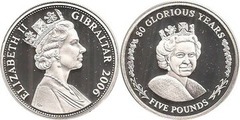 5 pounds (80th Anniversary of the birth of Elizabeth II) from Gibraltar
