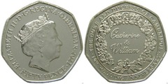50 pence (William and Catherine's 10th Wedding Anniversary) from Gibraltar