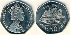 50 pence (Batalla de Trafalgar) from Gibraltar