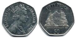 50 pence (Capture of Gibraltar 1704) from Gibraltar