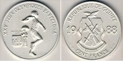100 francs (XXV Juegos Olímpicos-Barcelona 92) from Guinea