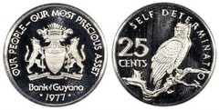 25 cents (10 Aniversario de la Independencia) from Guyana