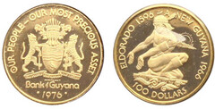 100 dollars (10º Aniversario de la Independencia) from Guyana