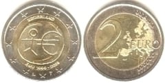 2 euro (10 Aniversario de la Unión Económica Monetaria / UEM / EMU) from Netherlands 