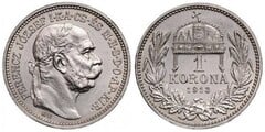 1 korona (Franz Joseph I) from Hungary