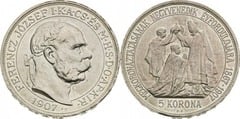 5 korona (40 Aniversario de la Coronación de Franz Joseph I) from Hungary