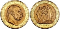100 korona (40th Anniversary of the Coronation of Franz Joseph I) from Hungary