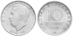 10 forint (Centenario de la Revolución de 1848-István Széchenyi) from Hungary