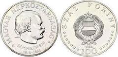 100 forint (150 Aniversario del Nacimiento de Ignác Semmelweis) from Hungary