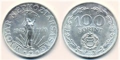 100 forint (25th Anniversary of the Liberation) from Hungary