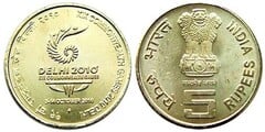 5 rupees (XIX Juegos de la Commonwealth-Delhi 2010) from India