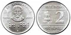 2 rupees (Louis Braille) from India