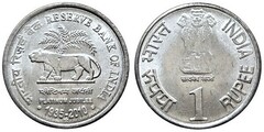 1 rupee (75 Aniversario del Banco de la Reserva) from India