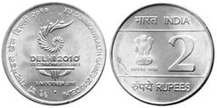 2 rupees (XIX Juegos Commonwealth - Delhi 2010) from India