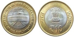 10 rupees (60 Aniversario del Parlamento de la India) from India