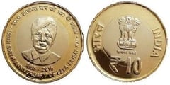 10 rupees (150 Aniversario del Nacimiento de Lala Lajpat Rai) from India