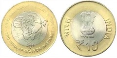 10 rupees (III Summit of the Indo-African Forum) from India