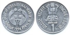 1 rupee (International Year of the Family) from India