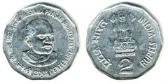 2 rupees (100 Aniversario del Nacimiento del Dr. Syama Prasad Mookerjee) from India