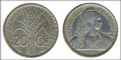 20 centimes from French Indochina