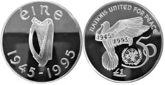 1 pound (50 Aniversario de las Naciones Unidas) from Ireland