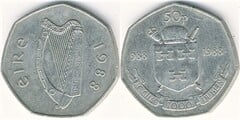 50 pence (1.000 Aniversario de Dublín) from Ireland