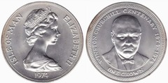 1 crown (100th Anniversary of Winston Churchill) from Isle of Man