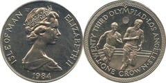 1 crown (XXIII Summer Olympic Games - Los Angeles 1984 - Runner) from Isle of Man