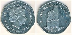 50 pence (Milner Tower) from Isle of Man