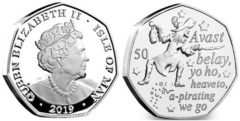 50 pence (90th Anniversary of Peter Pan - Captain Hook) from Isle of Man