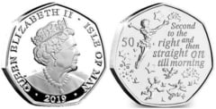 50 pence (90th Anniversary of Peter Pan - Second Right) from Isle of Man