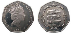 20 Pence (Elizabeth II 3rd retrato) from Isle of Man