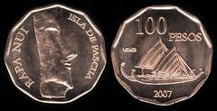 100 pesos (Canoa Vaka) from Isla de Pascua