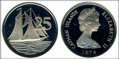 25 cents from Islas Caimán