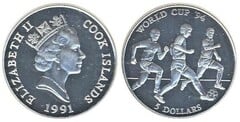 5 dollars (World Soccer Championship - USA 94) from Cook Islands
