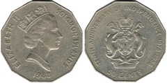 50 centavos (10 Aniversario de la Independencia) from Solomon Islands