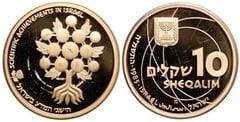 10 sheqalim (Independencia-Logros Científicos) from Israel