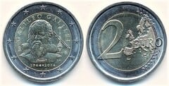 2 euro (450 Aniversario del Nacimiento de Galileo Galilei) from Italy