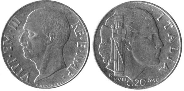 Photo of 20 centesimi (Vittorio Emanuele III)