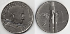 2 lire (Vittorio Emanuele III) from Italy