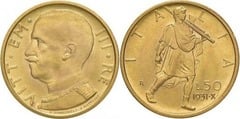 50 lire (Vittorio Emanuele III) from Italy